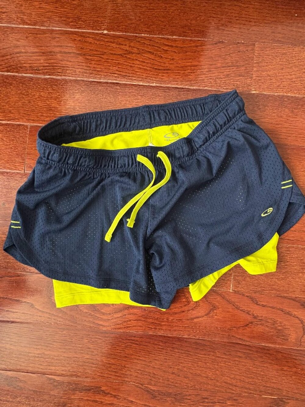 Vintage Champion Blue & Neon Yellow Athletic Shorts